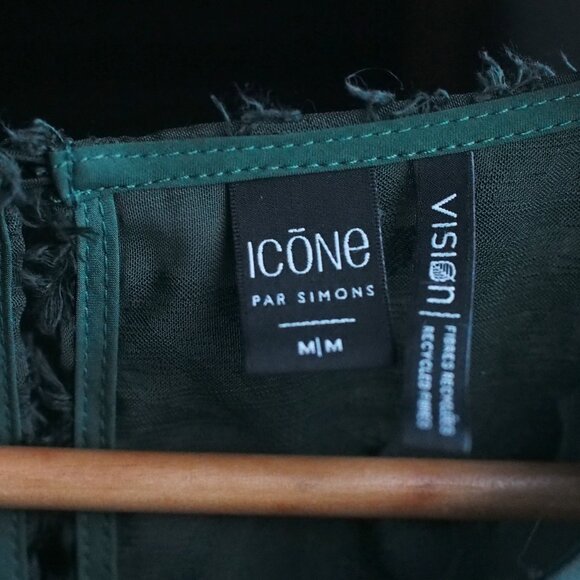 Icone (by Simons) | Jacquard Floral Dress in Forest Green - Picture 2 of 5